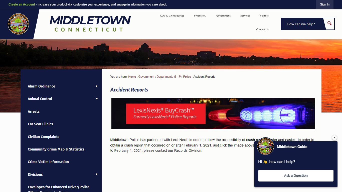 Accident Reports | Middletown, CT